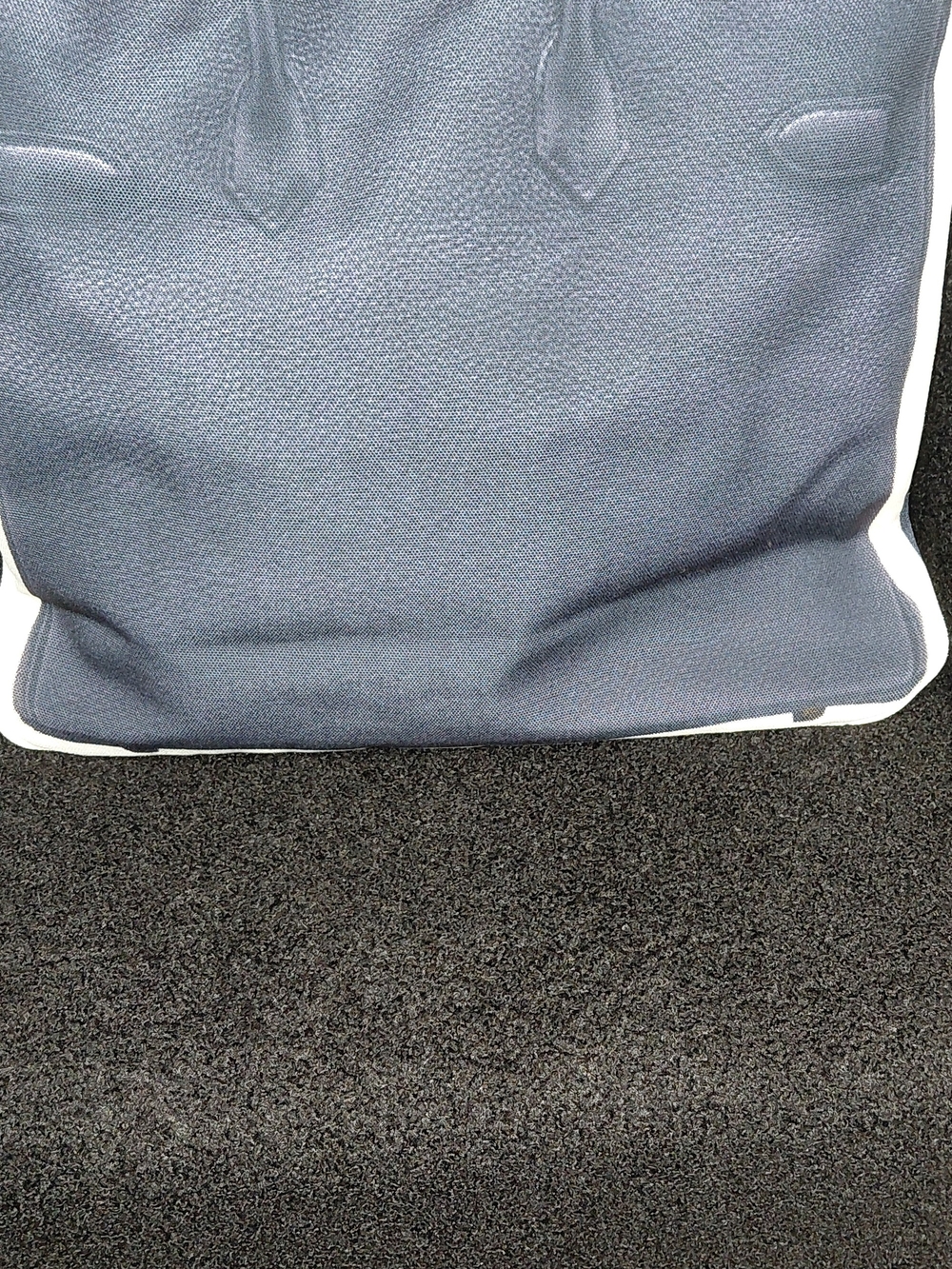 BIRKIN INSPIRED LARGE CANVAS Navy and White Leather Tote Bag with Black Handles - Picture 4 of 6